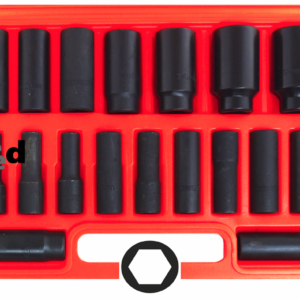 JUEGO DE VASOS 18 PIEZAS CASQUILLOS CUADRADOS HEXAGONALES 10 32 DESTORNILLADOR 1/2"C