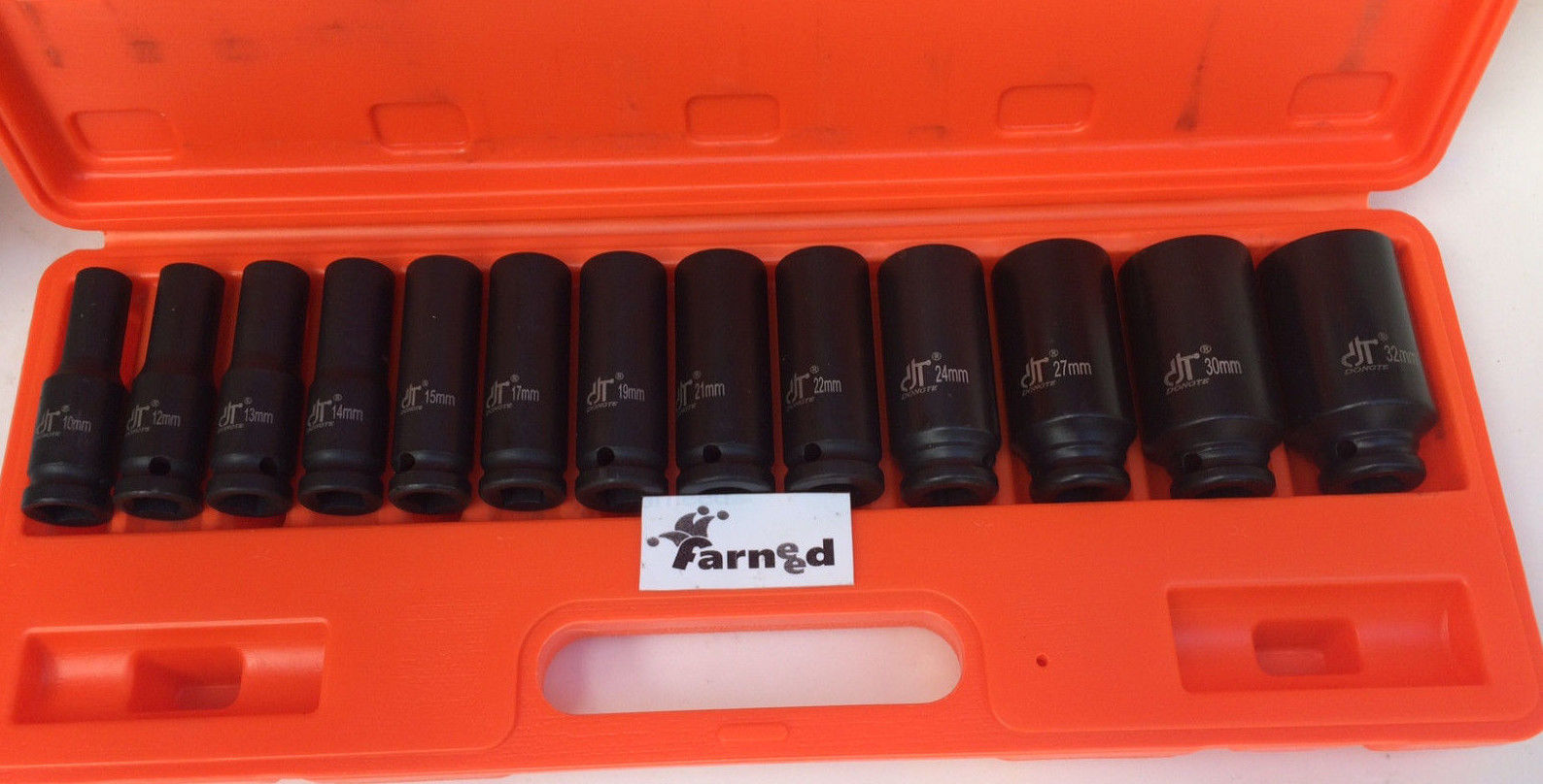 13 CASQUILLOS LARGOS REFORZADOS DESTORNILLADOR NEUMÁTICO DE IMPACTO 1/2" 10 - 32 mm