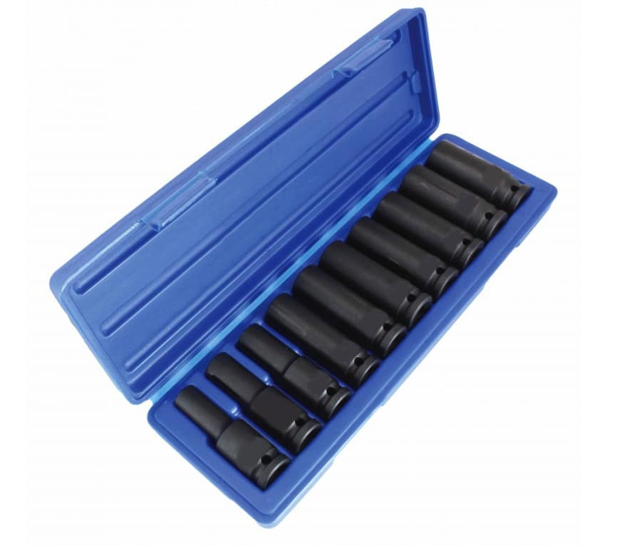 Juego de vasos largos reforzados de 1/2″ para llave de impacto neumática de 10 a 24 mm 151sa