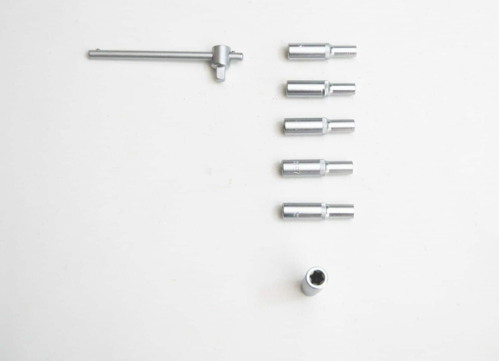 JUEGO DE LLAVES DE VASO TORX LARGO 7 PIEZAS EXTENSIÓN 1/4" 4 10 MM LLAVE LLAVE MF