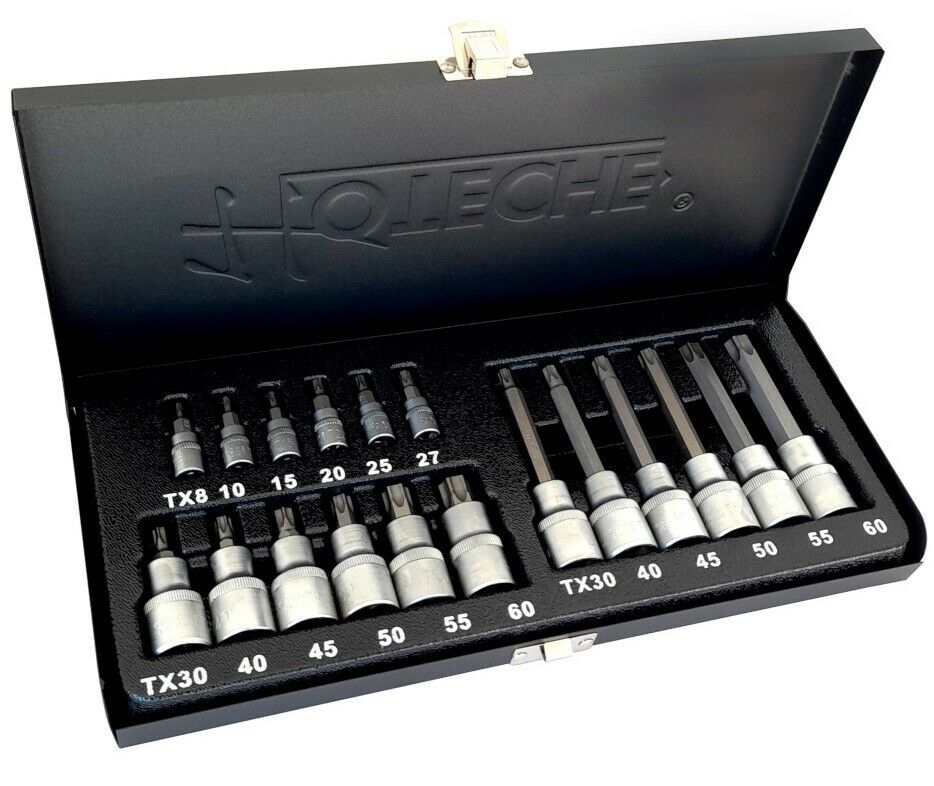 JUEGO DE LLAVES DE VASO 18PCS LLAVES TORX 1/4" 1/2" ESTUCHE 164 HO