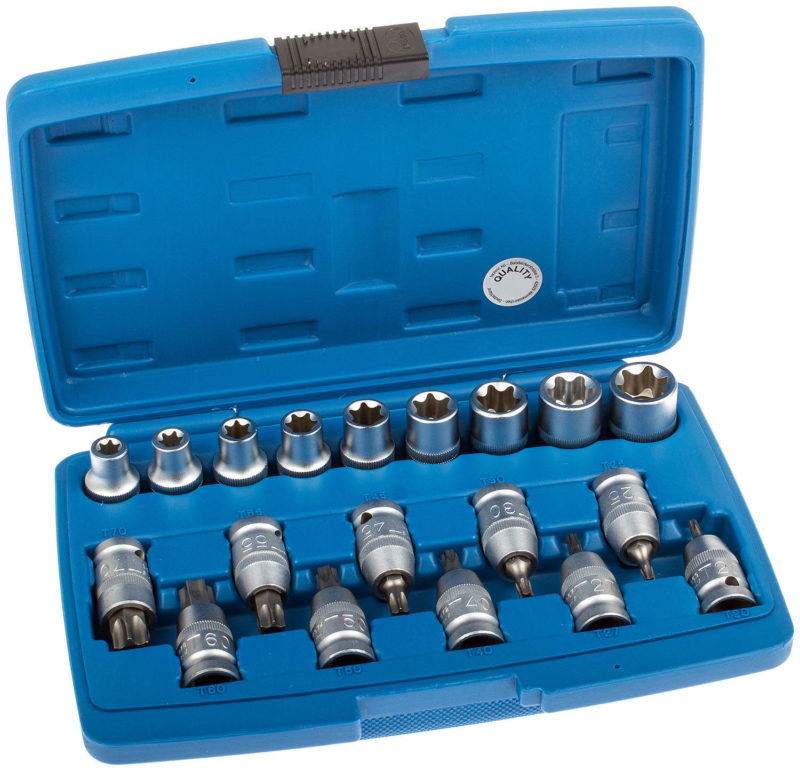 JUEGO DE LLAVES DE VASO BUSH BIT TX 19 PIEZAS 1/2 GROWE CASE 0019