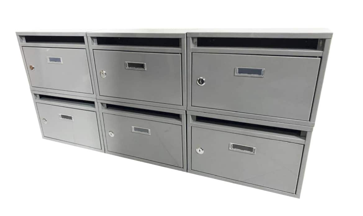 buzon 6 ranuras Buzón modular para condominios condominio casa buzón horizontal de 6 ranuras espacios gris 465ds - Imagen 1
