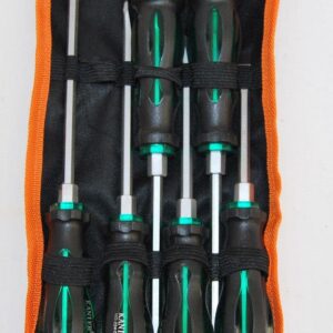 DESTORNILLADORES DESTORNILLADOR DESTORNILLADOR DE IMPACTO DE ACERO AL CROMO VANADIO MANGO DE GOMA 7 PIEZAS