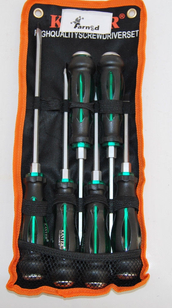 DESTORNILLADORES DESTORNILLADOR DESTORNILLADOR DE IMPACTO DE ACERO AL CROMO VANADIO MANGO DE GOMA 7 PIEZAS