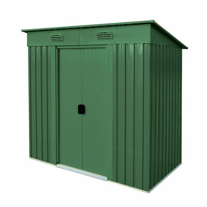 CASETA DE ALMACENAMIENTO CASETA DE ALMACENAMIENTO CHAPA METÁLICA CASETA DE JARDÍN PORTAHERRAMIENTAS 164 ve