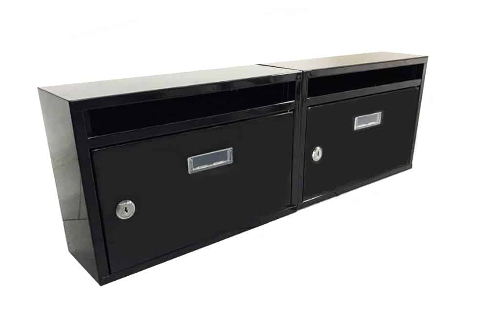 cassetta 2 posti Buzón modular para condominios horizontal de 2 ranuras modelo para uso doméstico negro 458ds - Imagen 1