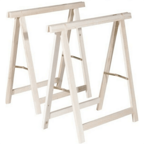 PAR DE CABALLETES PLEGABLES CABALLETE DE MADERA DE ABETO 75x75cm 455