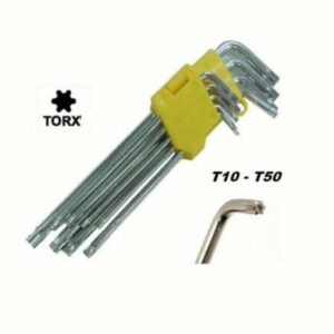 JUEGO DE LLAVES TORX 9 PIEZAS LLAVES FRANCESAS L MÉTRICO LARGO ALLEN AGUJERO T10 T50 SW 214