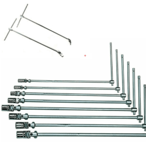 JUEGO DE LLAVES EN T DE DOBLE ARTICULACIÓN 10 piezas de largo 8-19 mm + 1/2 "-3/8" ARTICULADO 45 cm c
