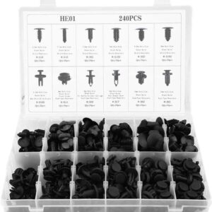 CLIP REMACHES TORNILLOS DE FIJACIÓN PLÁSTICO 240 PIEZAS PANELES DE CARROCERÍA 190BA