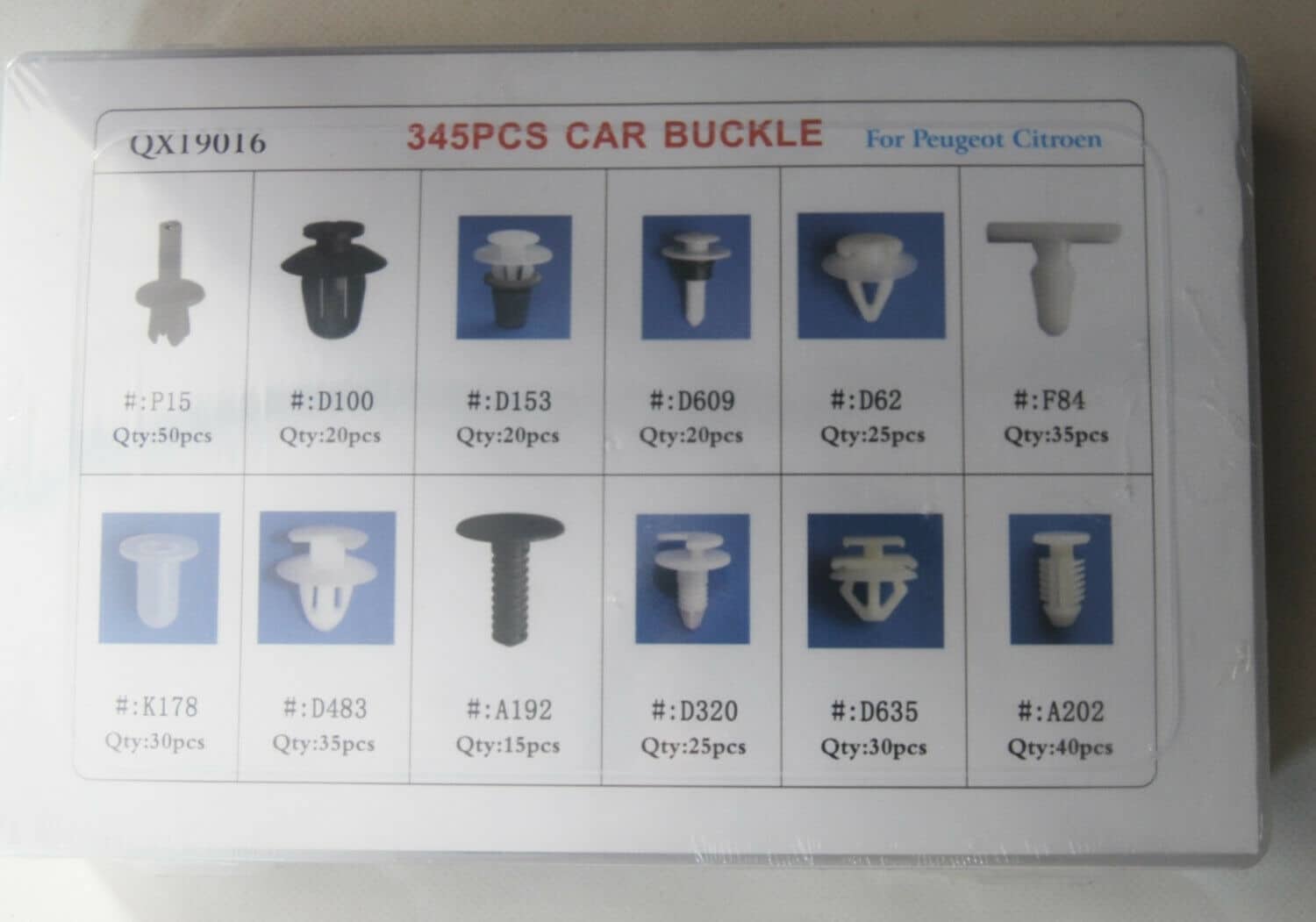 REMACHES TORNILLOS DE FIJACIÓN 345 PIEZAS PANELES DE CARROCERÍA PEUGEOT CITROEN 296BA