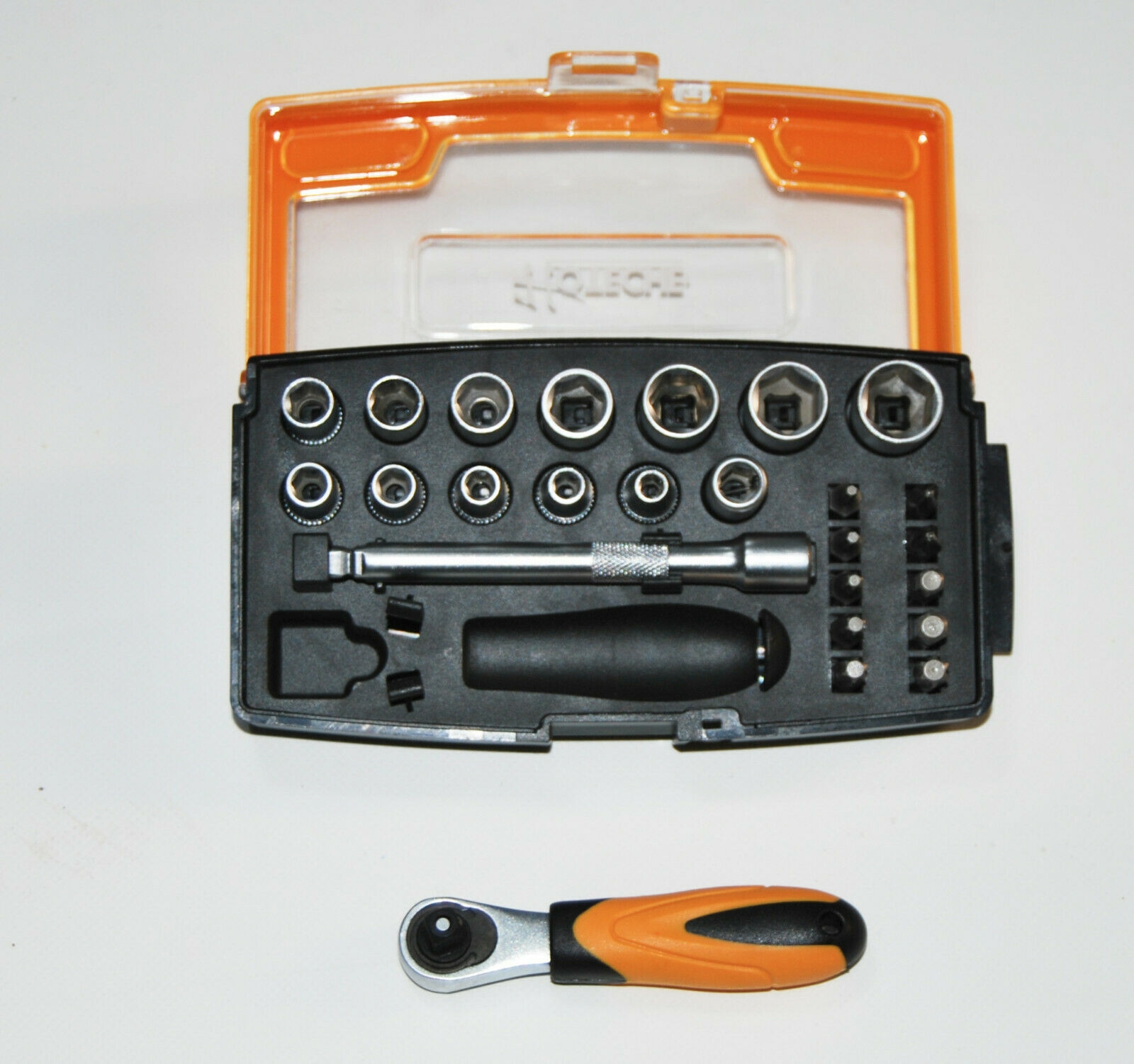 KIT DE LLAVES DE VASO 25 PIEZAS MINI TRINQUETE 1/4" BROCAS TORX HEXAGONALES 926 HOT