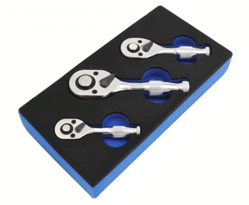 SET 3 PIEZAS MINI TRINQUETES ENANOS 1/2" 3/8" 1/4" TRINQUETE NANO 72 DIENTES 72S sa