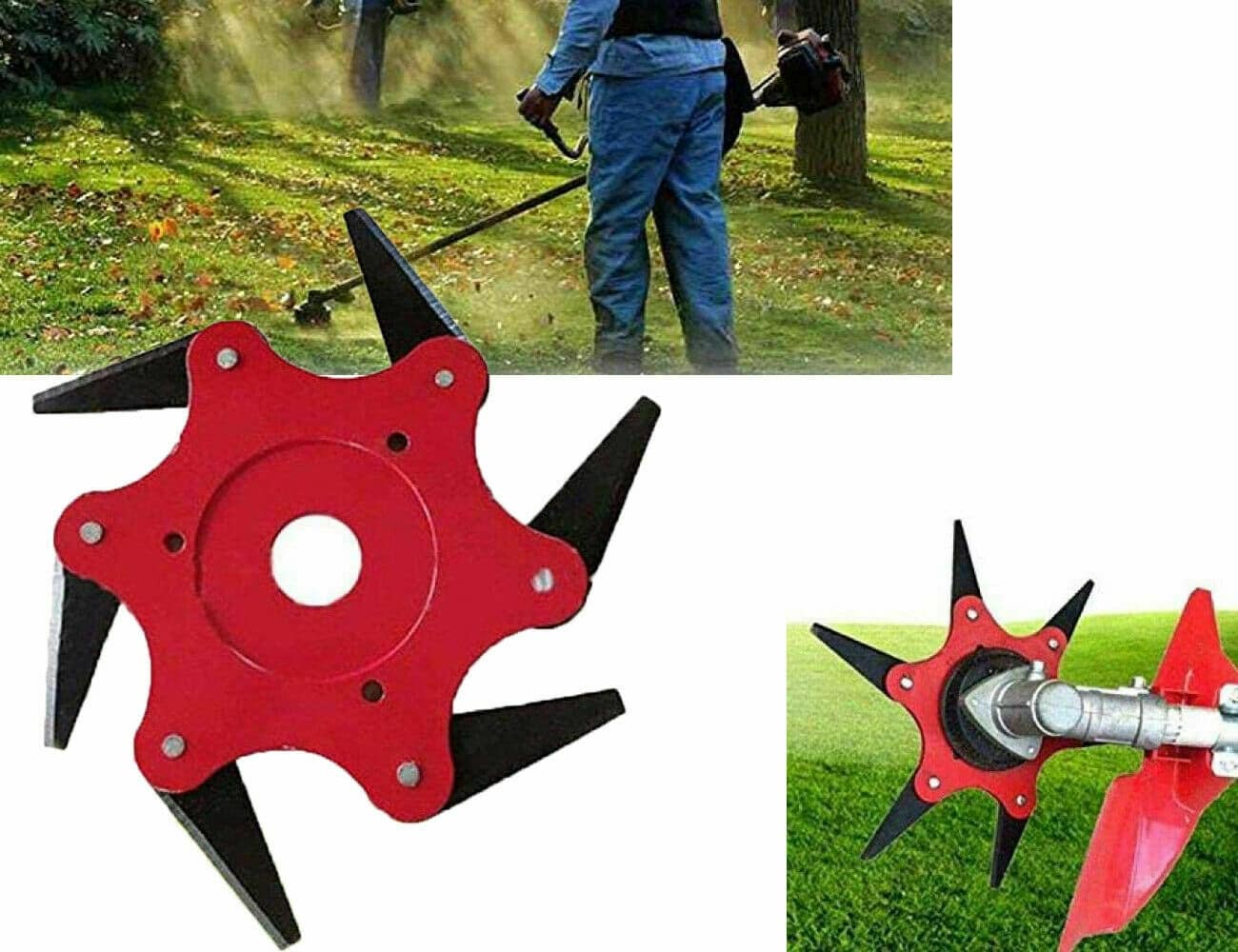 20873 CABEZAL DE CORTACÉSPED DE REPUESTO CON 6 CUCHILLAS DE ACERO CADENA DE DESBROZADORA DE CÉSPED 909