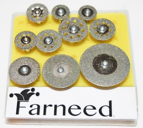 JUEGO DE 10 DISCOS DE DIAMANTE PARA CORTADORAS DE DISCOS METÁLICOS DRIMEL DREMEL