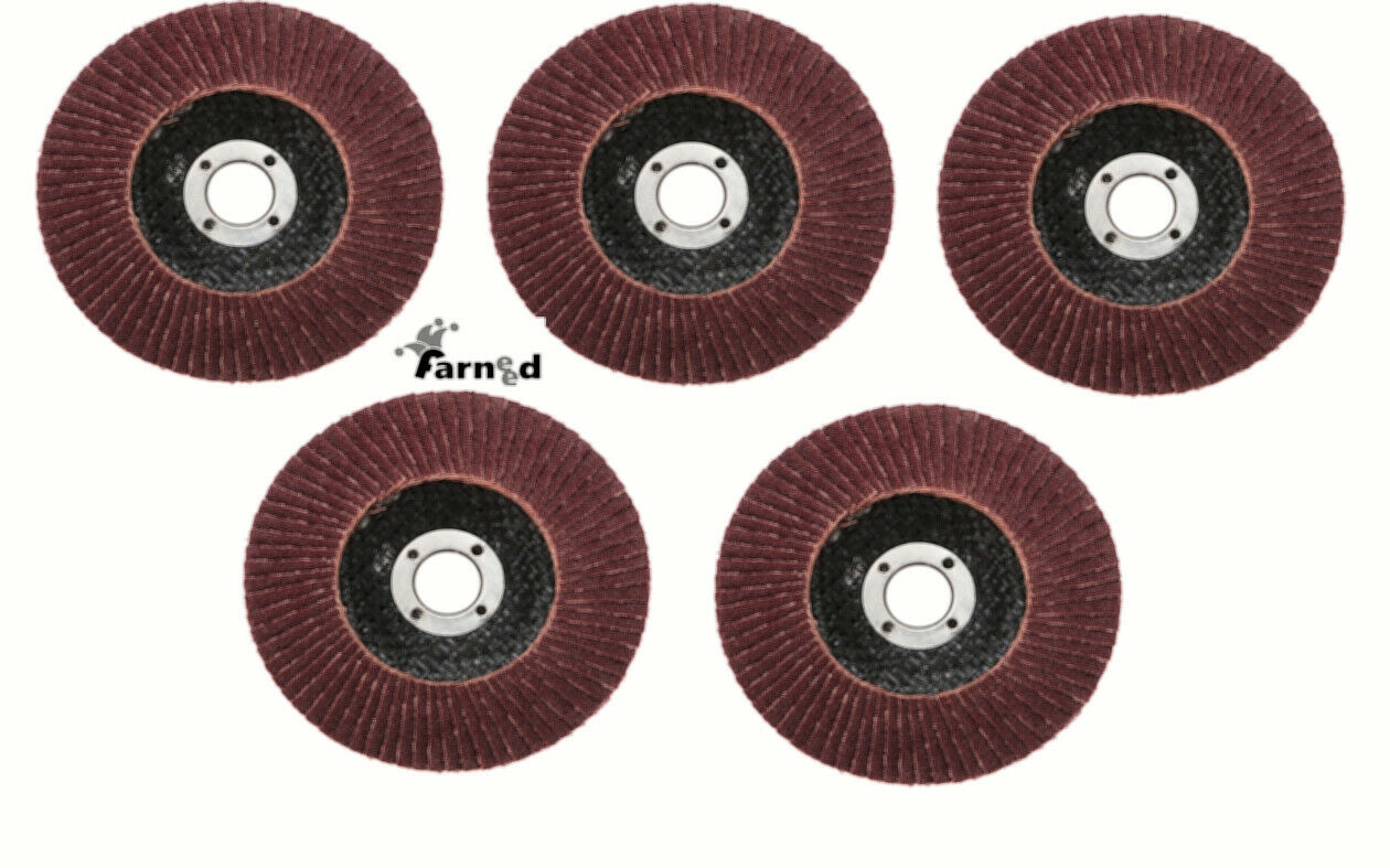 23173 5 PIEZAS DISCOS DE LÁMINAS AMOLADORA PAPEL ABRASIVO 115MM GRANO 40 60 80 100 120