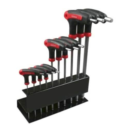 LLAVES HEXAGONALES 10 PIEZAS PIEZAS HEXAGONALES CABEZA DE ORIFICIO EN T 3/32" 3/8" SOPORTE 722SK