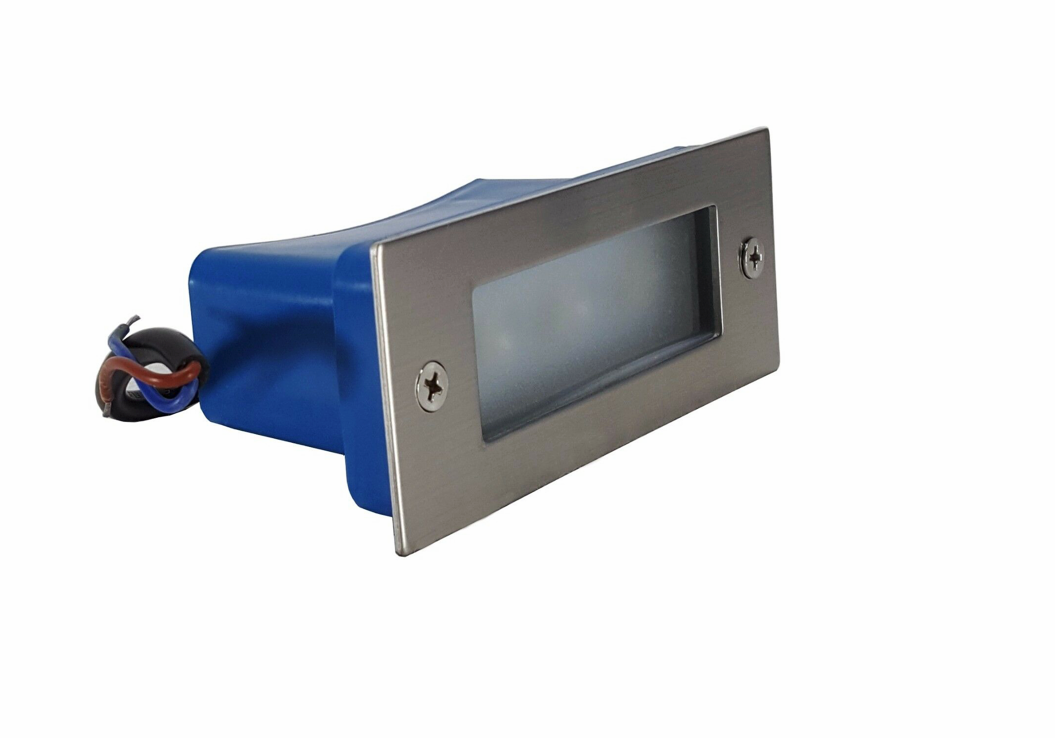 FOCO LED RECTANGULAR EMPOTRABLE EXTERIOR EMPOTRABLE 2W LUZ CÁLIDA 3000K 090