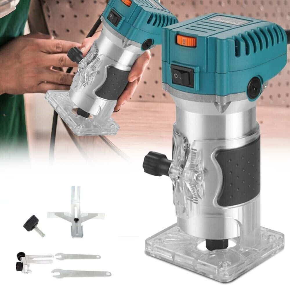 KIT FRESADORA VERTICAL CON MESA DE CORTE DE PANTÓGRAFO 800W 6 8 MM