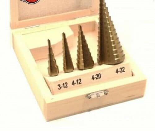 BROCAS CORTADORES ESCALONADO ESCALONADO ESCALONADO AGUJERO ESCALONES 4 PIEZAS 3-12 4-12 4-20 4-32 L