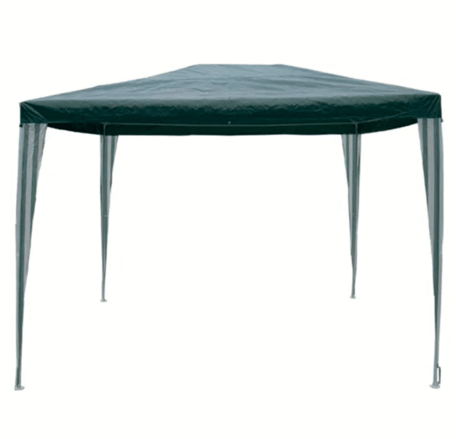17338 GAZEBO 3X4 MT METAL DESMONTABLE POLIETILENO JARDÍN EXTERIOR VERDE BLANCO