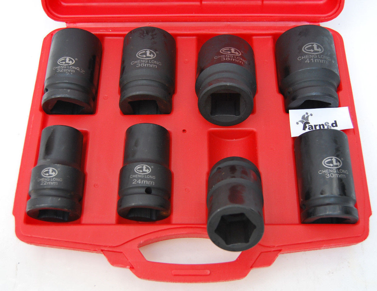 JUEGO DE 8 3/4" VASOS DE IMPACTO HEXAGONALES DE 21 - 41 MM PARA PISTOLAS DESTORNILLADORAS GRANDES