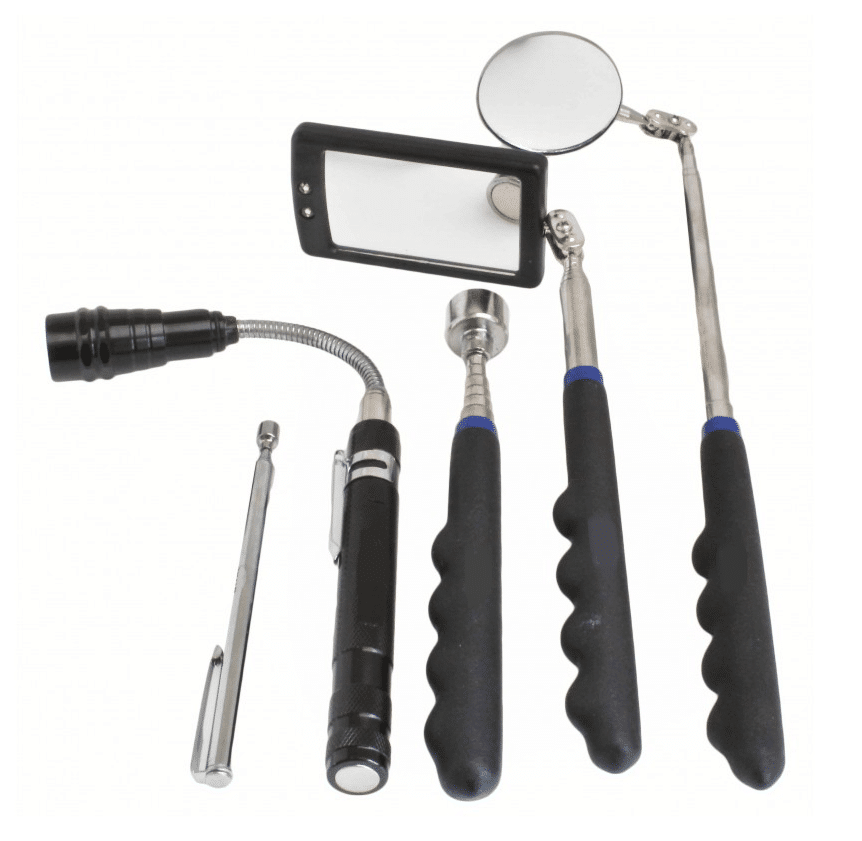 KIT DE HERRAMIENTAS PARA MECÁNICO DE AUTOMÓVILES IMÁN DE ESPEJO LED TELESCÓPICO 5PUsa