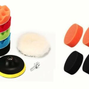 KIT DE PULIDO DE COCHE DISCOS DE ESPONJA ALMOHADILLA 150 MM 6" PULGADAS 11 PIEZAS