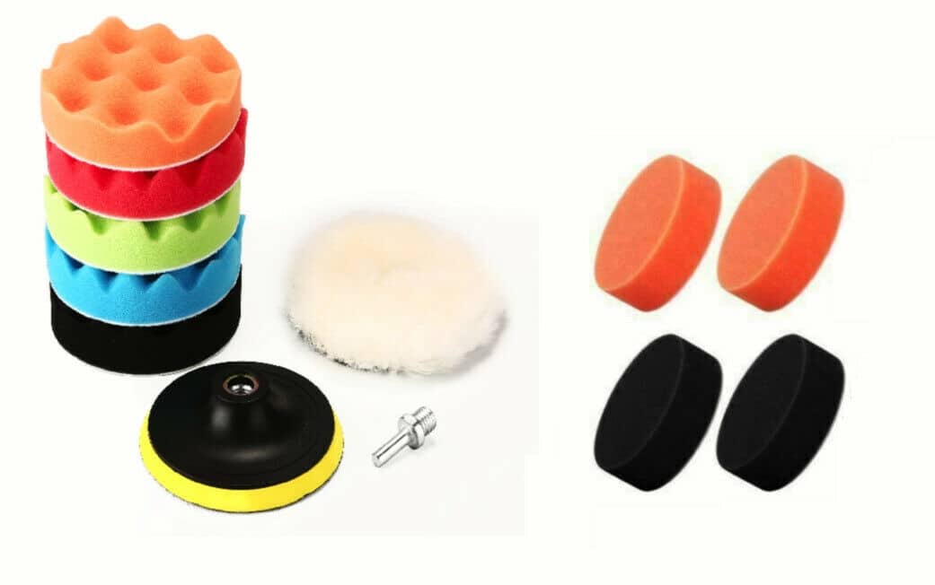 KIT DE PULIDO DE COCHE DISCOS DE ESPONJA ALMOHADILLA 150 MM 6" PULGADAS 11 PIEZAS