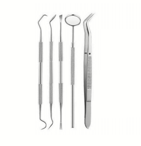 HIGIENE DENTAL SARRO KIT DE LIMPIEZA DENTAL RASPADOR DE ESPEJO CUIDADO BUCAL 5 PIEZAS