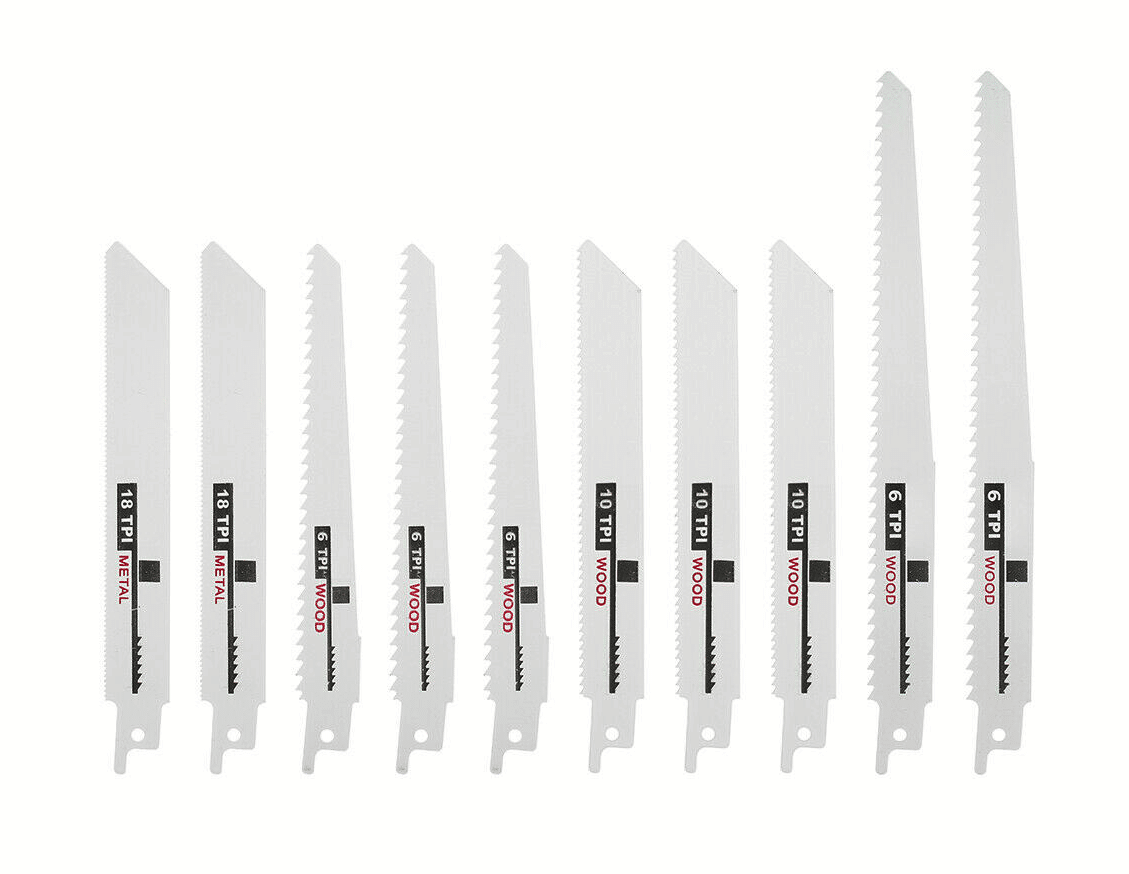 JUEGO DE HOJAS DE SIERRA RECÍPROCAS HOJA DE SIERRA DE HIERRO METAL MADERA 10 PIEZAS STA