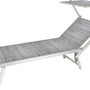 TUMBONA PISCINA DE PLAYA SOMBRILLA AJUSTABLE DE ALUMINIO JARDÍN GRIS RIMINI 919