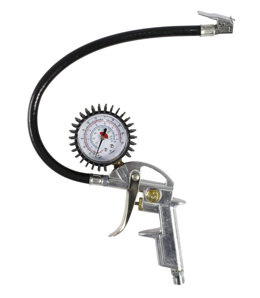 MANÓMETRO DE AIRE COMPRIMIDO INFLADOR DE NEUMÁTICOS PISTOLA DE PRESIÓN 15 BAR 162 OX