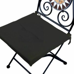 SILLAS CON COJÍN ANTIMANCHAS ASIENTO SILLA 40X40 cm TELA APÓSITO SILLA NEGRO 490VE