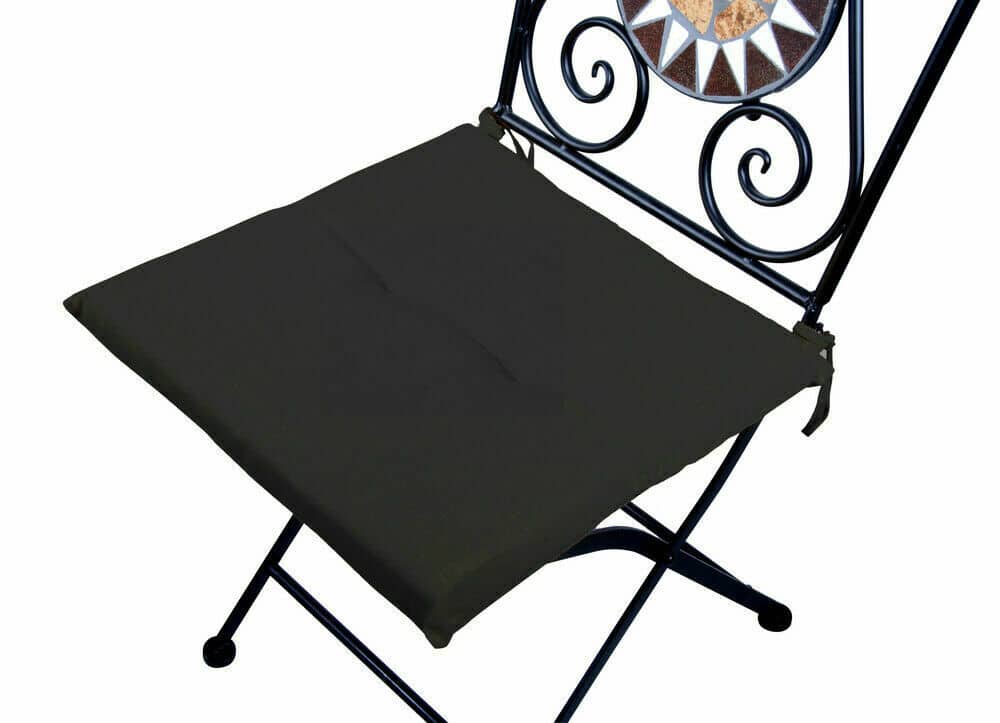 SILLAS CON COJÍN ANTIMANCHAS ASIENTO SILLA 40X40 cm TELA APÓSITO SILLA NEGRO 490VE