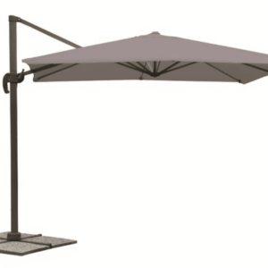 SOMBRILLA CON BRAZO SOMBRILLA JARDÍN 3x3 mt CENADOR DESCENTRALIZADO PALOMA GRIS 280V