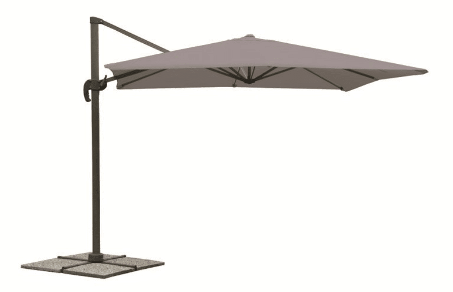 19624 SOMBRILLA CON BRAZO SOMBRILLA JARDÍN 3x3 mt CENADOR DESCENTRALIZADO PALOMA GRIS 280V