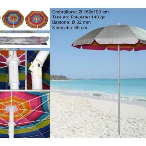 SOMBRILLA DE PLAYA VACACIONES EN LA PLAYA PISCINA CUBIERTA SOLAR Ø 160 STAND PEG 009