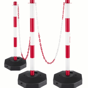 KIT 3 BOLARDO BASE DE COLUMNA DE SEÑALES DE TRÁFICO H CM 90 POSTES DE CADENA DE PLÁSTICO 10 MT
