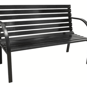 BANCO BANCO ASIENTO DE MADERA RESPALDO CM 120x58x83 h JARDÍN EXTERIOR 3 PLAZAS NEGRO 279