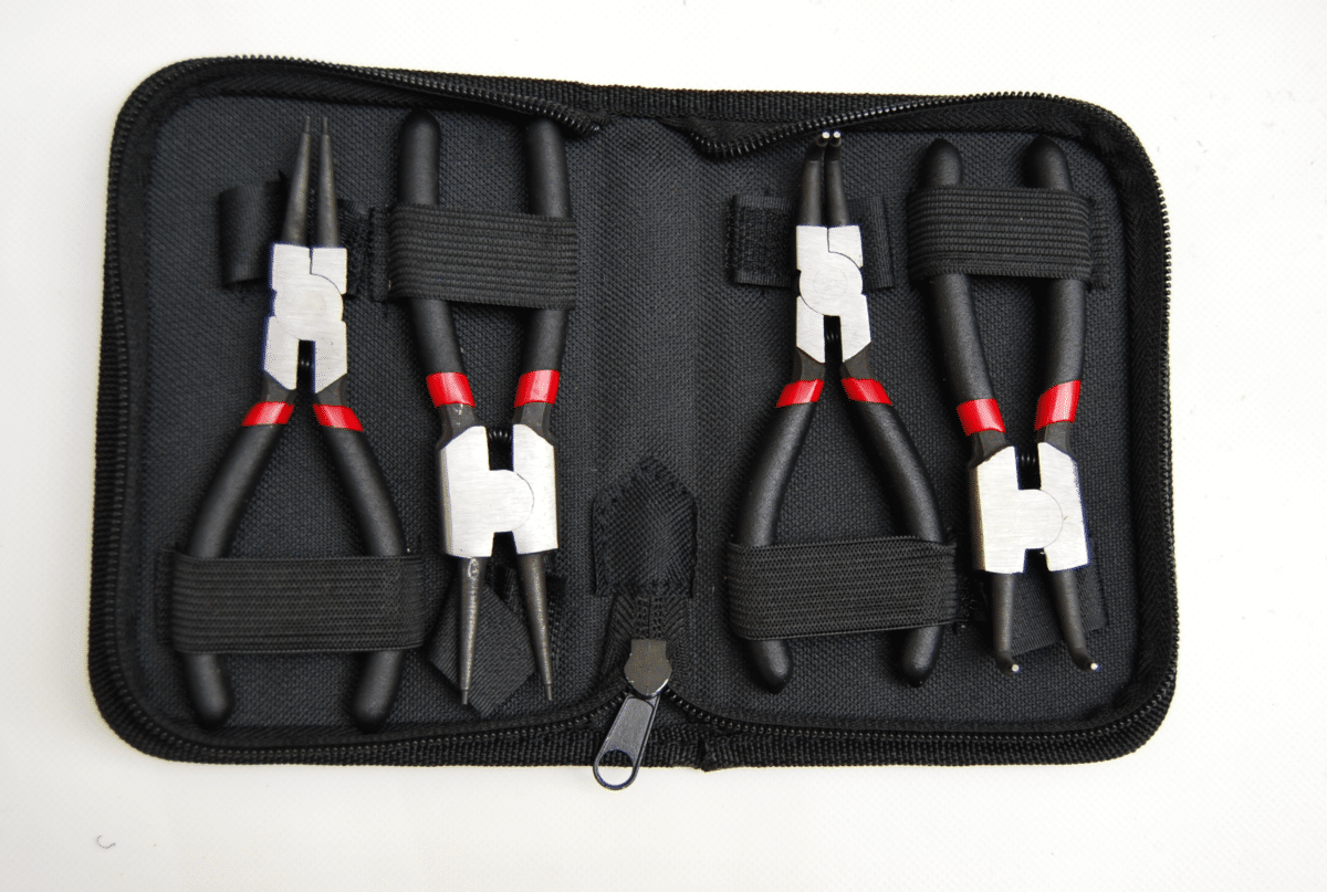 MINI PINZAS SEEGER 4 PIEZAS DE SUJETADORES ANILLOS 175 mm INTERIOR EXTERIOR ENSANCHAR APRETAR 186