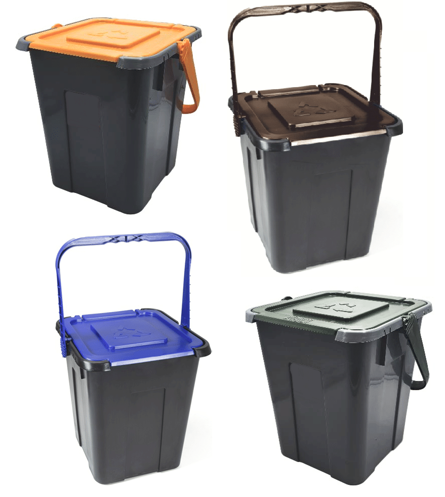 17161 Cubos de póquer cubos de basura de plástico 4 colores 20 lt cubo 058du