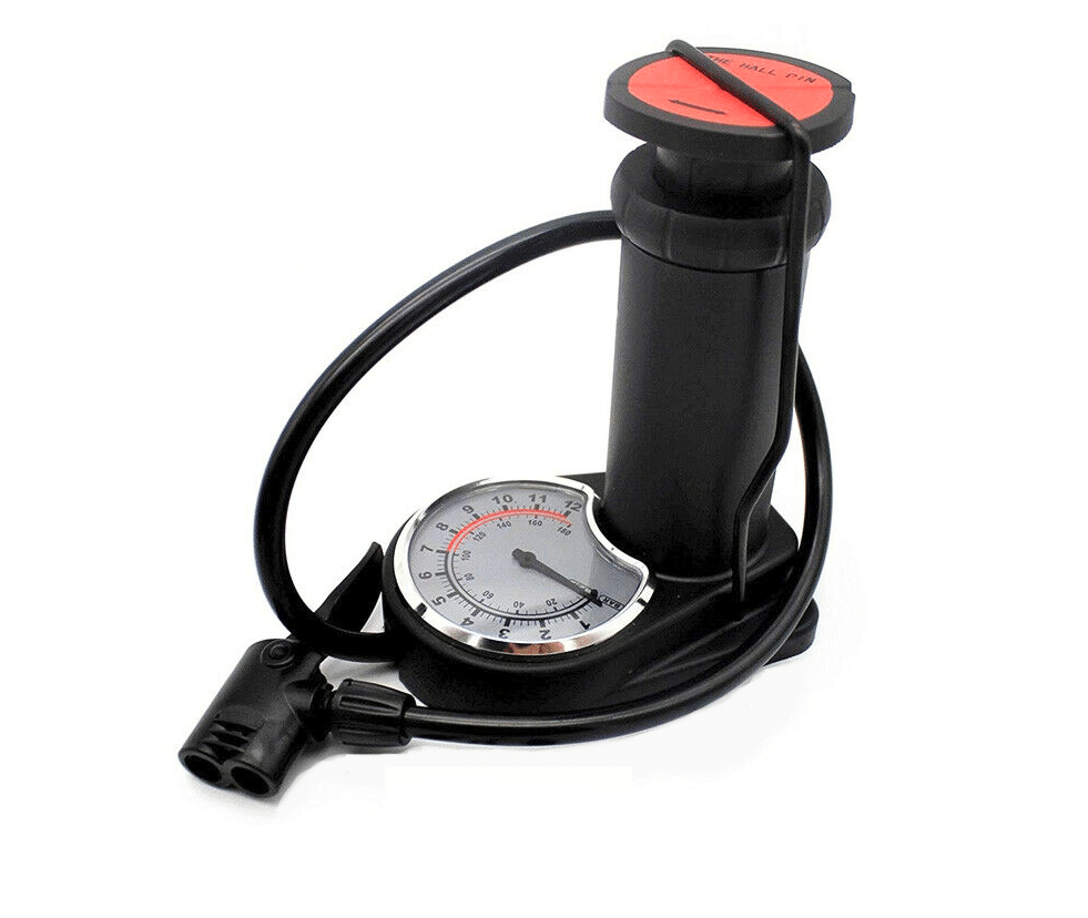 BOMBA DE PIE INFLADO DE RUEDAS RUEDAS DE BICICLETA MANÓMETRO BICICLETA DE CARRETERA MTB 12 BAR