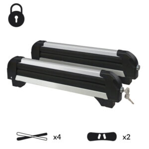 PORTAESQUÍS PARA BARRAS DE TECHO COCHE LLEVAR 4 PARES DE ESQUÍS O 2 TABLAS DE SNOWBOARD 914 DC