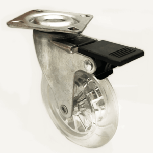 RUEDAS RUEDAS CARRO GIRATORIO RUEDAS CARROS TRANSPARENTES CON FRENO 3" 75 mm