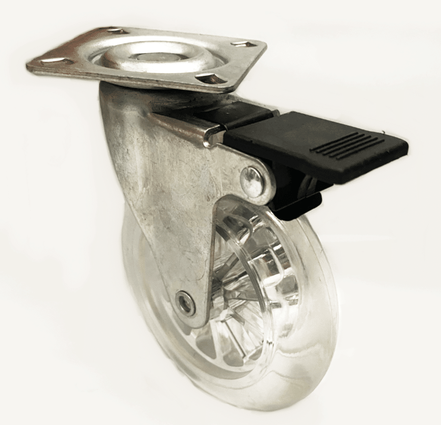RUEDAS RUEDAS CARRO GIRATORIO RUEDAS CARROS TRANSPARENTES CON FRENO 3" 75 mm