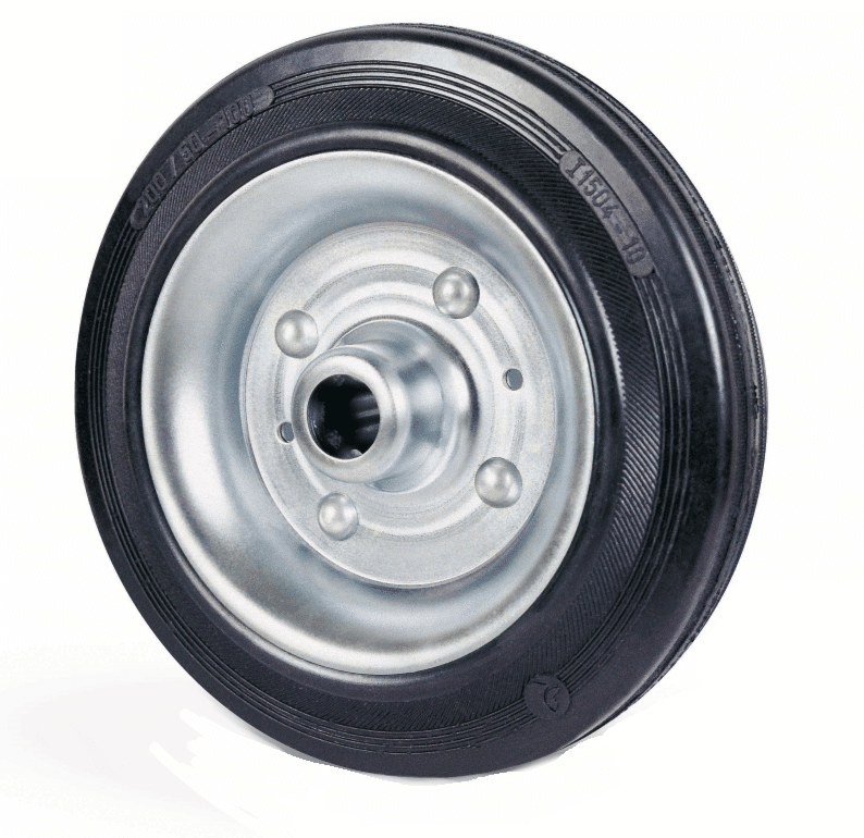 RUEDAS RUEDAS INDUSTRIAL DE CAUCHO MACIZO mm 200x50 RODAMIENTOS 382av