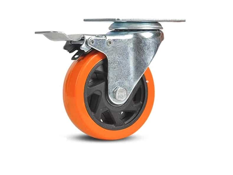 RUEDAS RUEDAS TROLLEY RUEDA 125X32 MM CARROS SOPORTE GIRATORIO FRENO 643