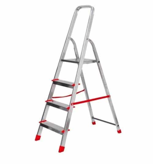scala- Escalera de aluminio para el hogar 3 peldaños plegable ligera altura 121 cm capacidad de carga 150 kg 095cc - Imagen 1